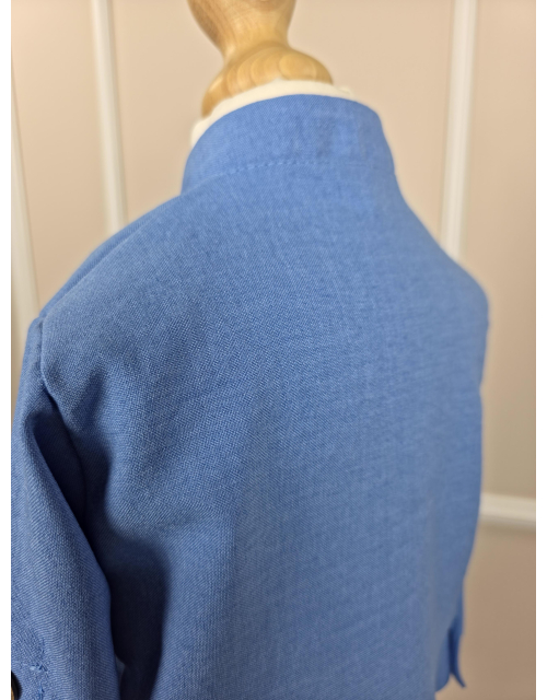 KOSZULA CHŁOPIĘCA niebieska stójka 100% BAWEŁNA Produkt Polski