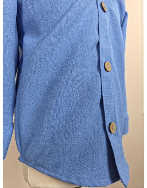 KOSZULA CHŁOPIĘCA niebieska stójka 100% BAWEŁNA Produkt Polski