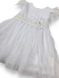 SUKIENKA DO CHRZTU biała tiul piórka mega jakość PRODUKT POLSKI