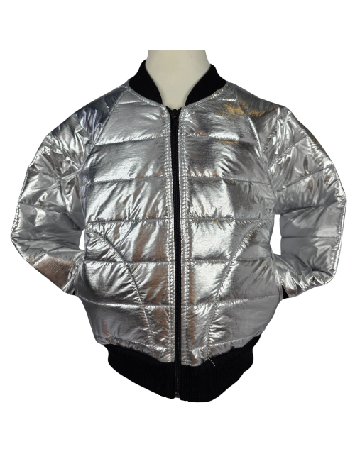 KURTKA BOMBERKA srebrna metaliczna przejściowa PRODUKT POLSKI