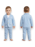 GARNITUR CHŁOPIĘCY błękitny marynarka spodnie CHRZEST ROCZEK