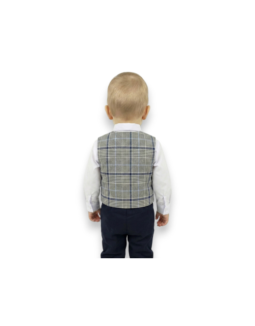 KOMPLET 4w1 kamizelka krata mucha ROCZEK wesele PRODUKT POLSKI