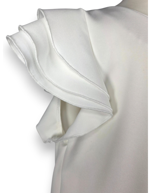 SUKIENKA WIZYTOWA ecru falbany kieszenie WESELE Komunia