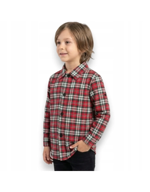 KOSZULA CHŁOPIĘCA 92 czerwona krata święta 100% BAWEŁNA Produkt Polski