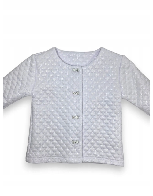 ELEGANCKIE BOLERKO białe pikowane Kokardki PRODUKT POLSKI