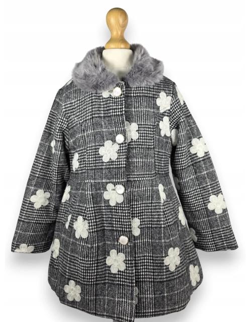 ZIMOWY KOMPLET 3w1 płaszcz sukienka futerko ZESTAW