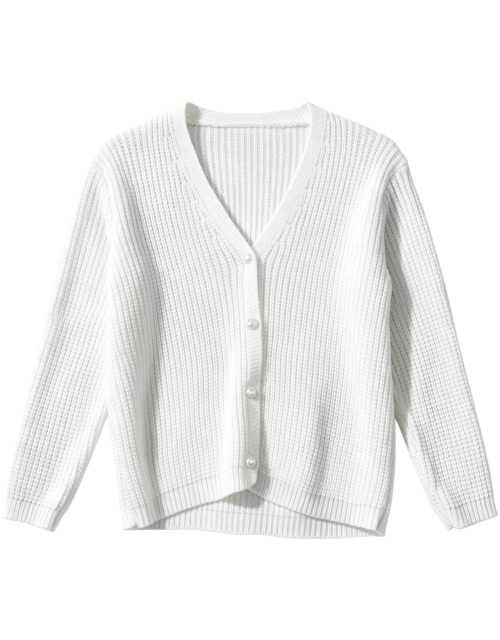 Elegancki Sweter Dziewczęcy Rozpinany Biały Kardigan PRODUKT POLSKI